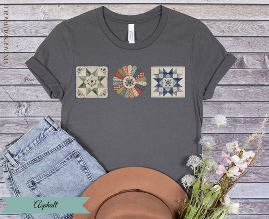 Quilted Together | Three Quilt Blocks Women’s T-Shirt