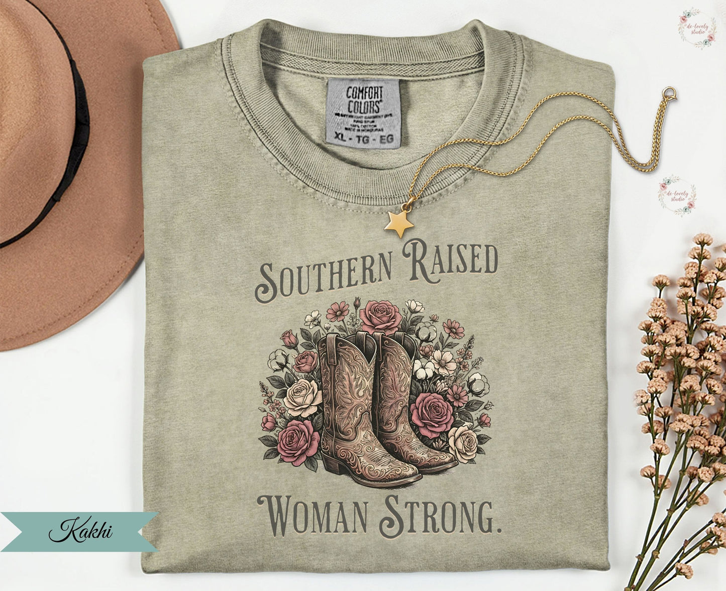 Southern Raised Woman Strong Graphic Tee