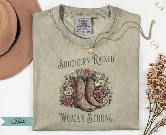 Southern Raised Woman Strong Graphic Tee