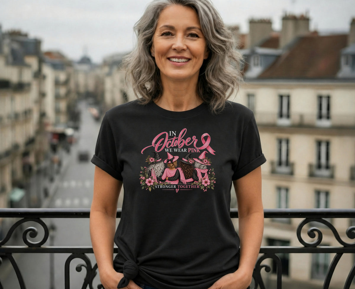 In October We Wear Pink Witch Tee | Stronger Together