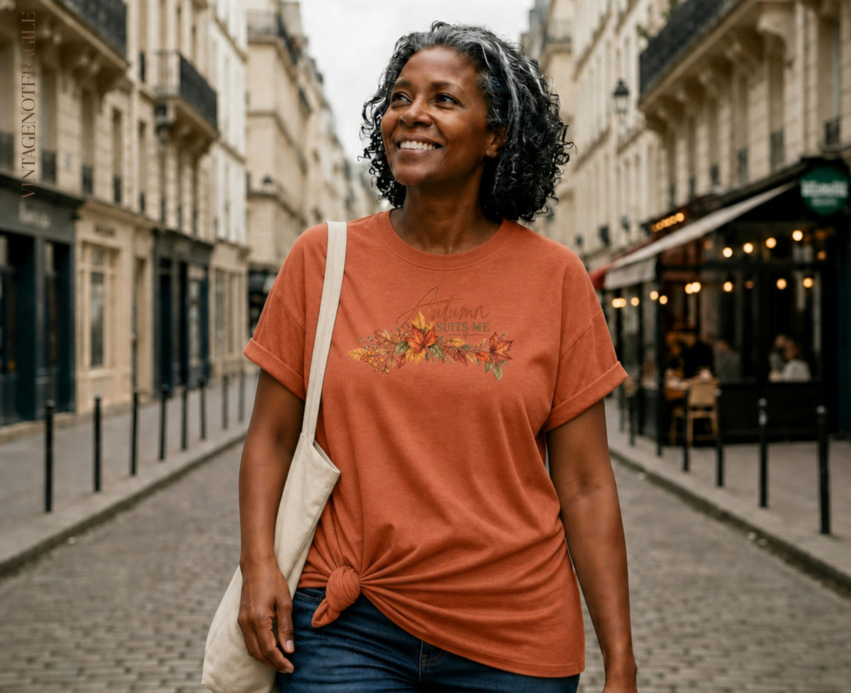 Autumn Suits Me Fall Floral Tee |Vintage Not Fragile
