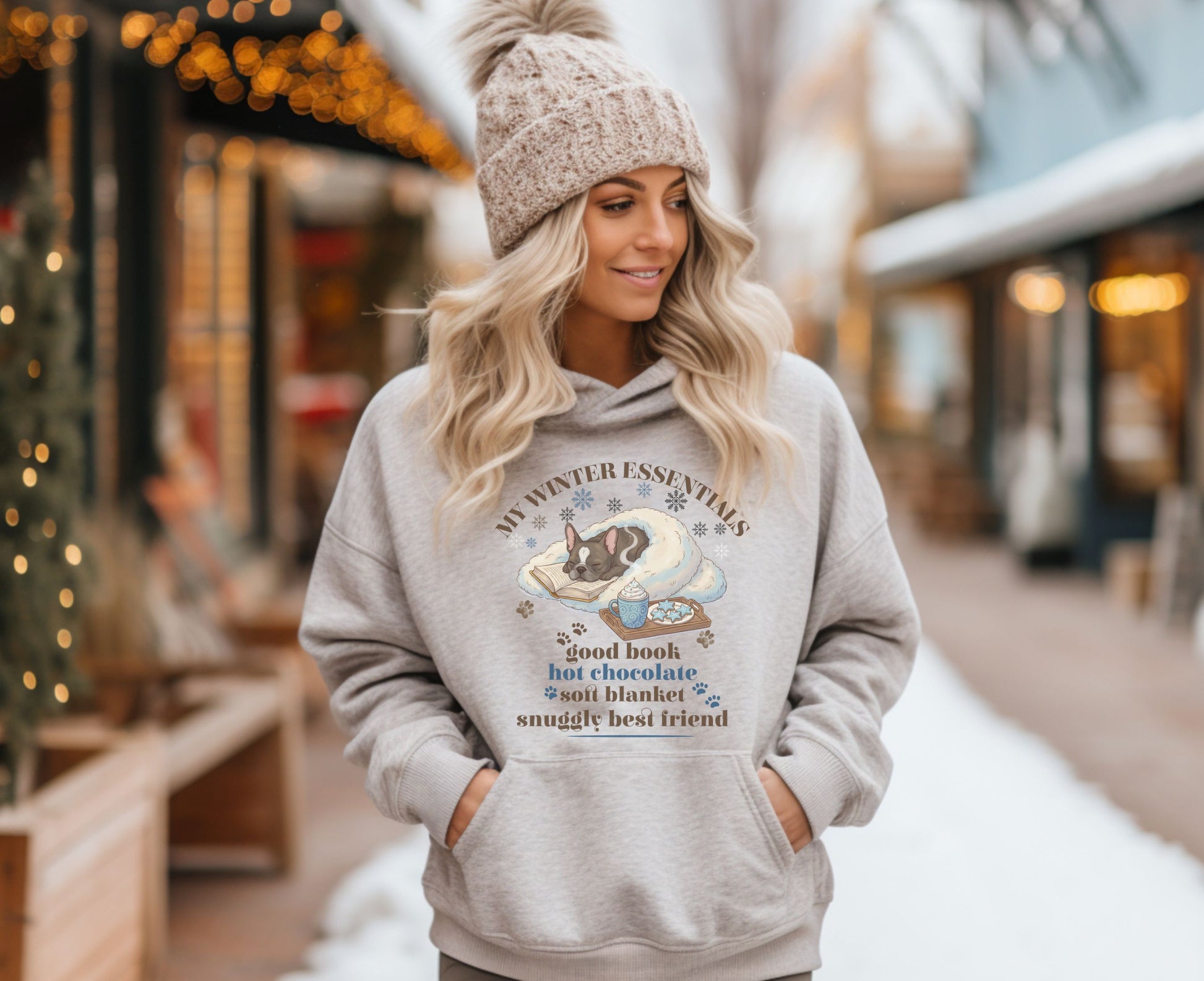 My Winter Essentials Hoodie Snuggle Up Best Friend
