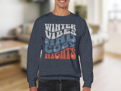 Winter Vibes Sweatshirt | Cozy Nights Unisex Crewneck