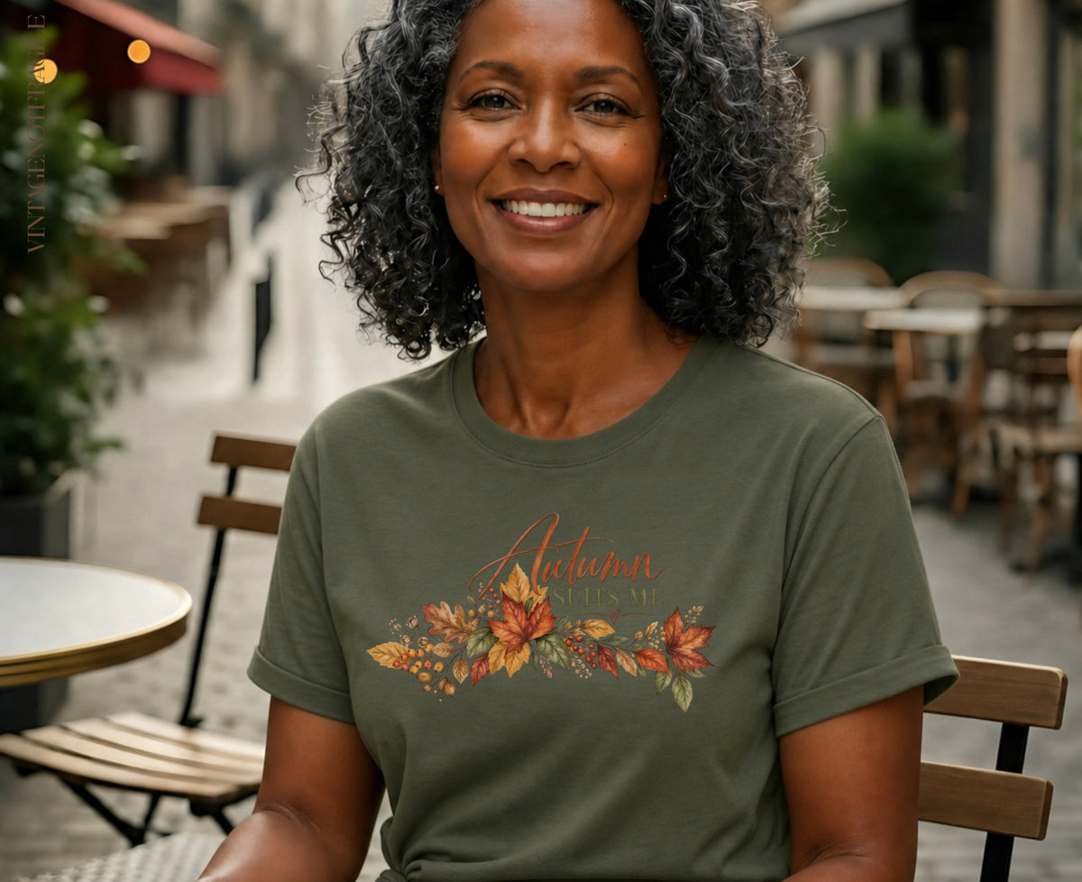 Autumn Suits Me Fall Floral Tee |Vintage Not Fragile