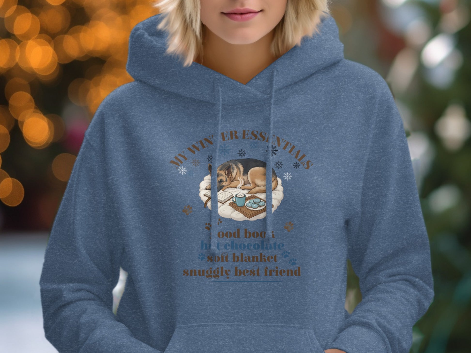 Winter Essentials Good Book Hot Chocolate Soft Blanket Hoodie