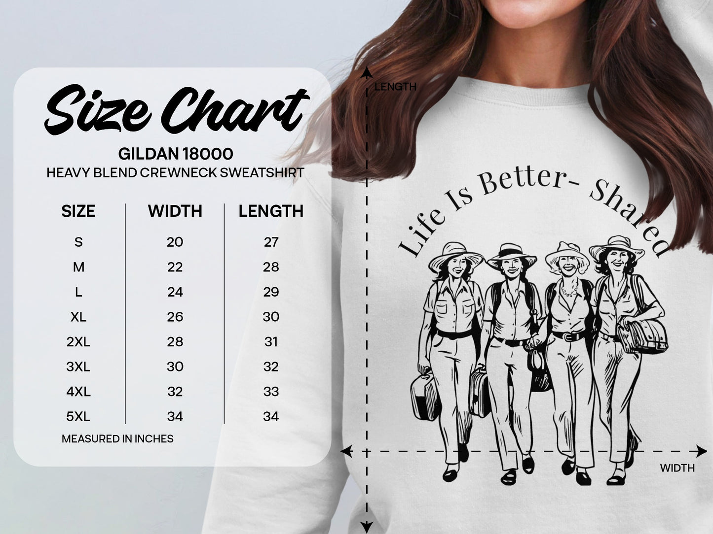 Life Is Better Shared Graphic Crewneck Sweatshirt