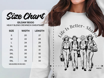 Life Is Better Shared Graphic Crewneck Sweatshirt