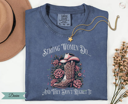 Strong Women Graphic Tee | Heritage Cowboy Boots & Roses