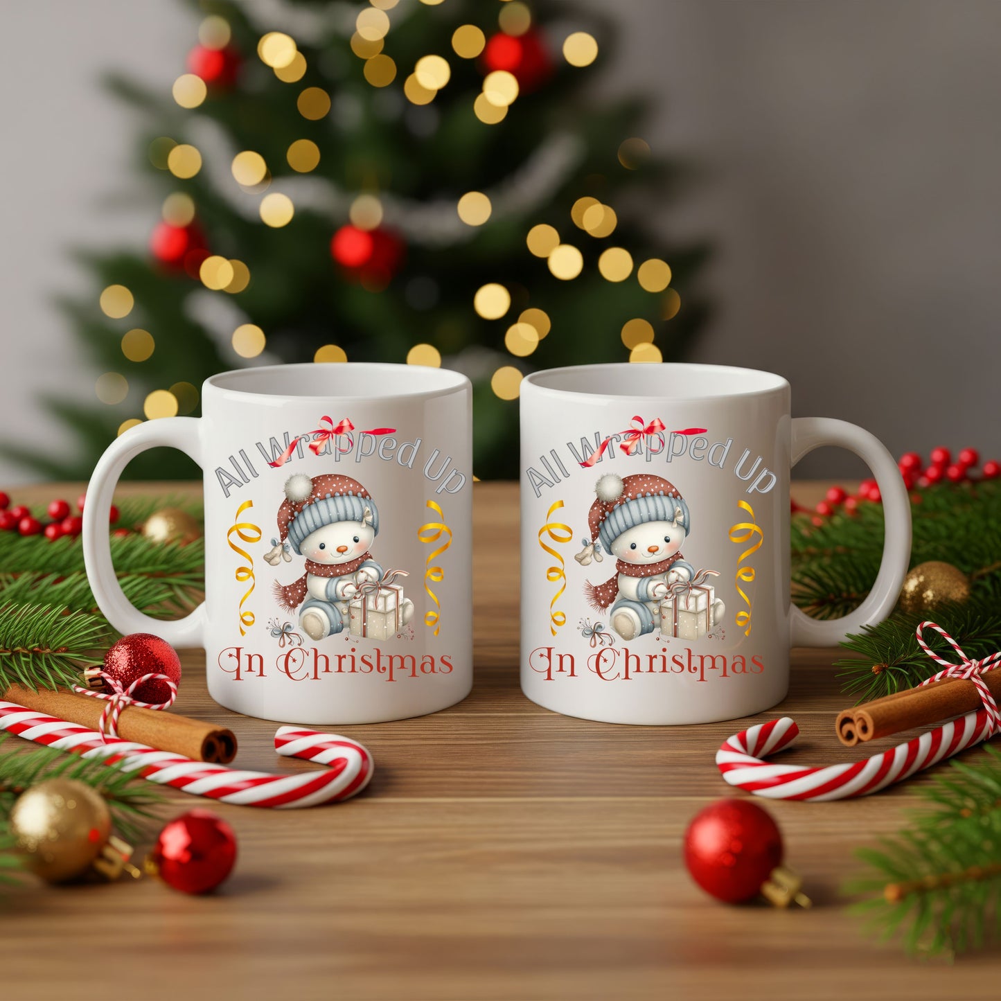 Adorable Baby All Wrapped Up In Christmas Mug