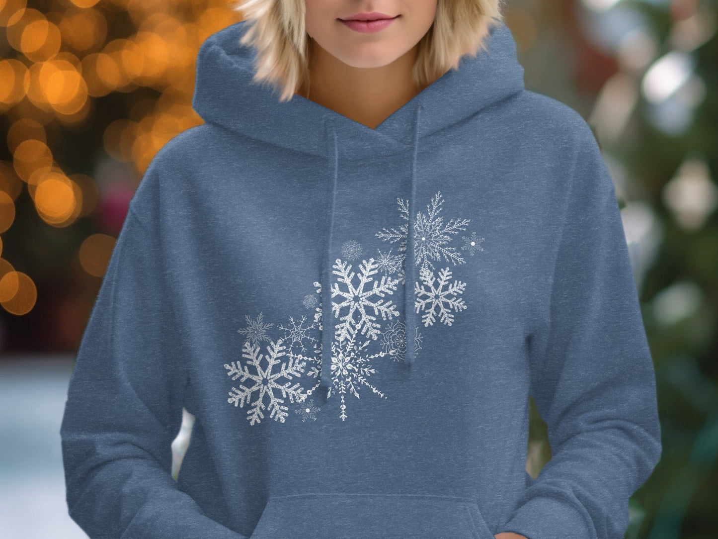 Winter Snowflakes Festive Hoodie for the Holiday Season