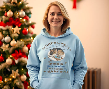 My Winter Essentials Hoodie featuring Cozy Dog Print