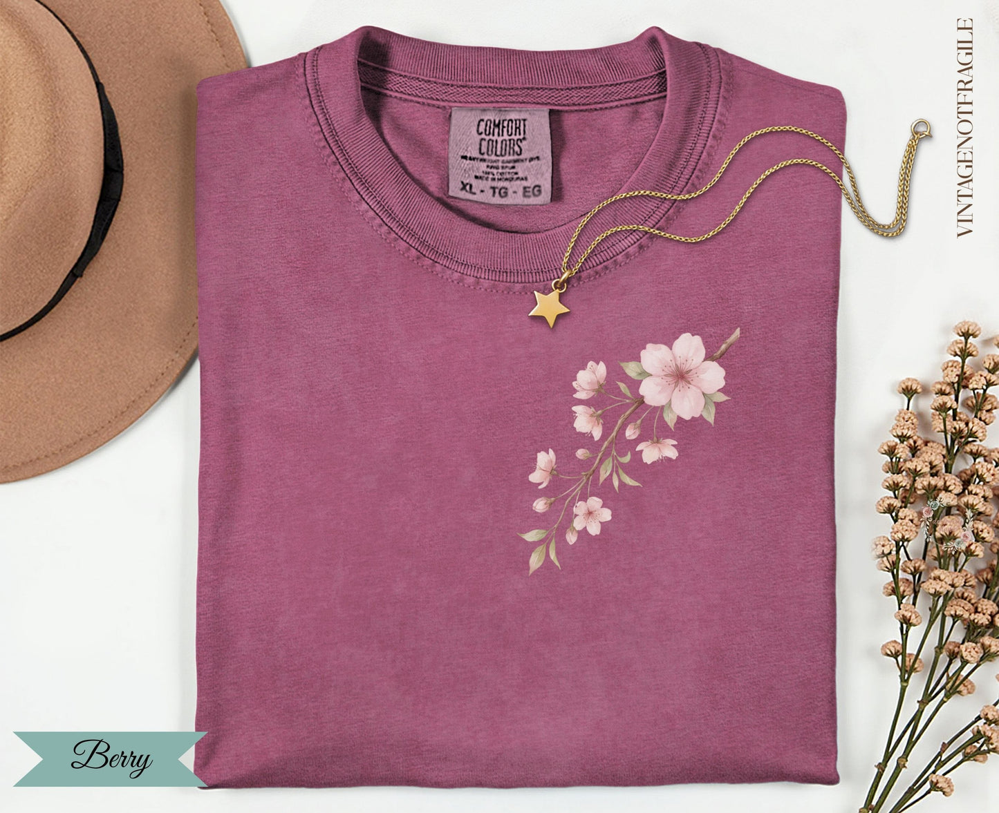 Cherry Blossom Botanical T-Shirt | Comfort Colors Nature Graphic Tee
