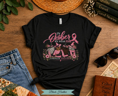 In October We Wear Pink Witch Tee | Stronger Together