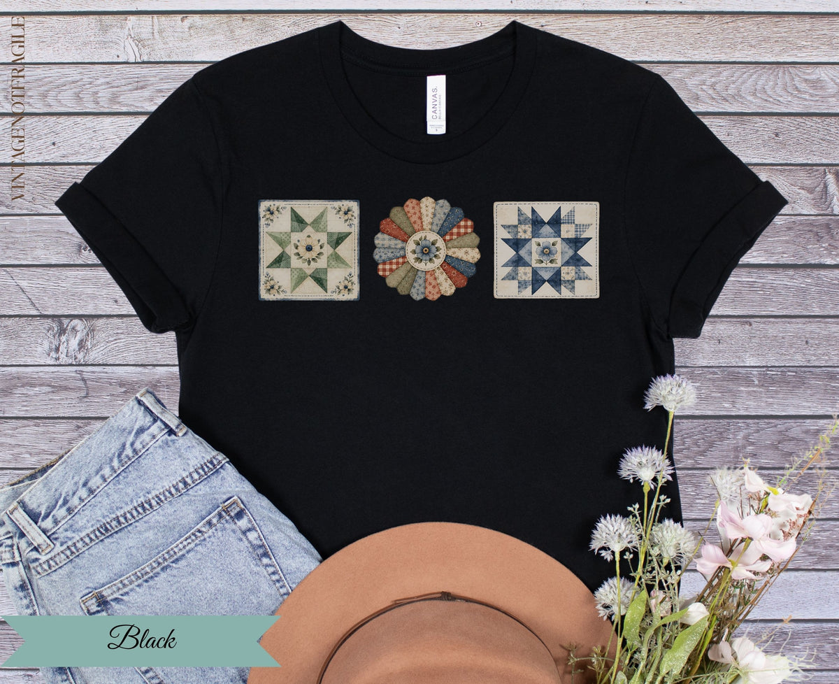 Quilted Together | Three Quilt Blocks Women’s T-Shirt