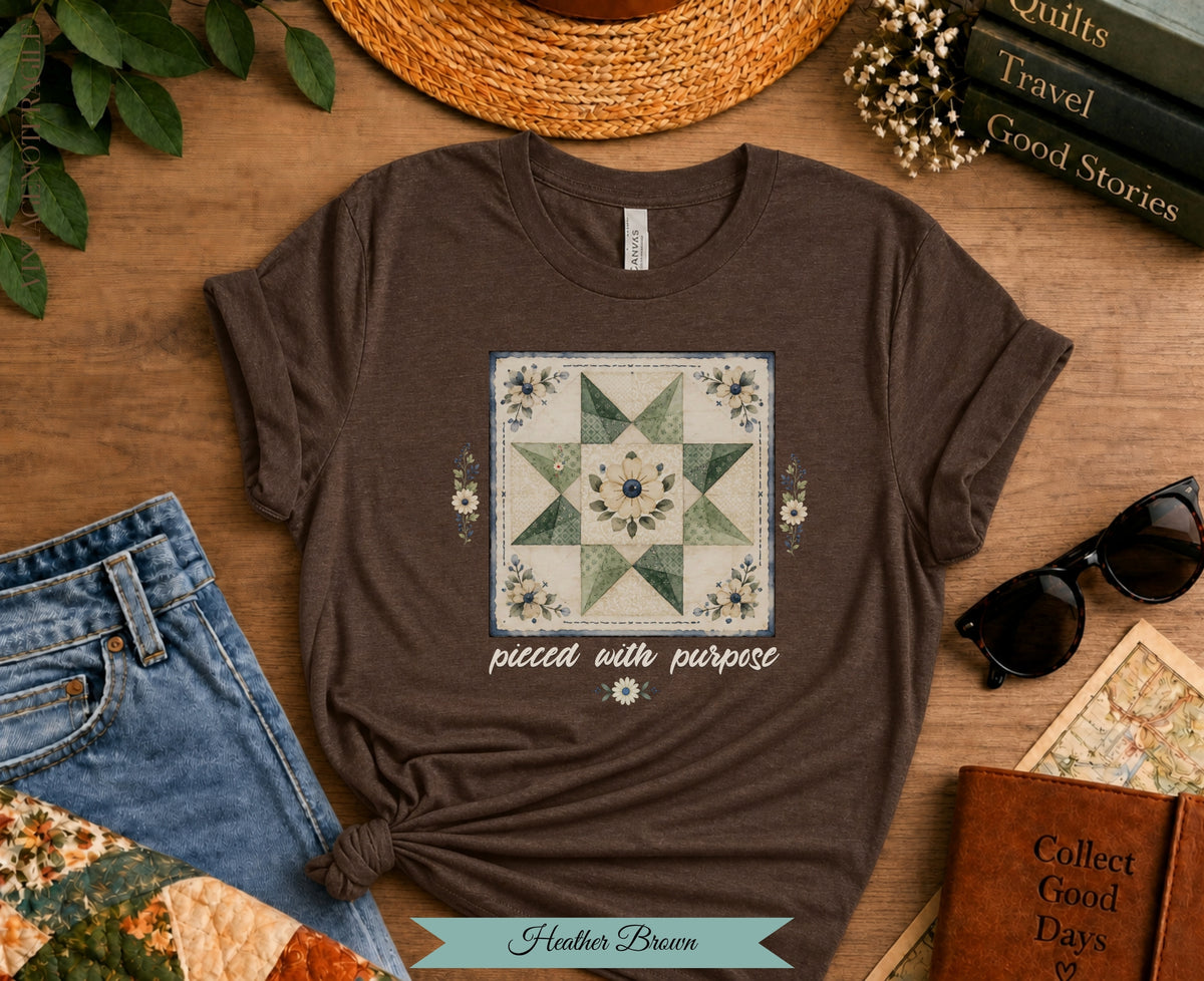 Pieced With Purpose Quilt Block Tee |Vintage Not Fragile