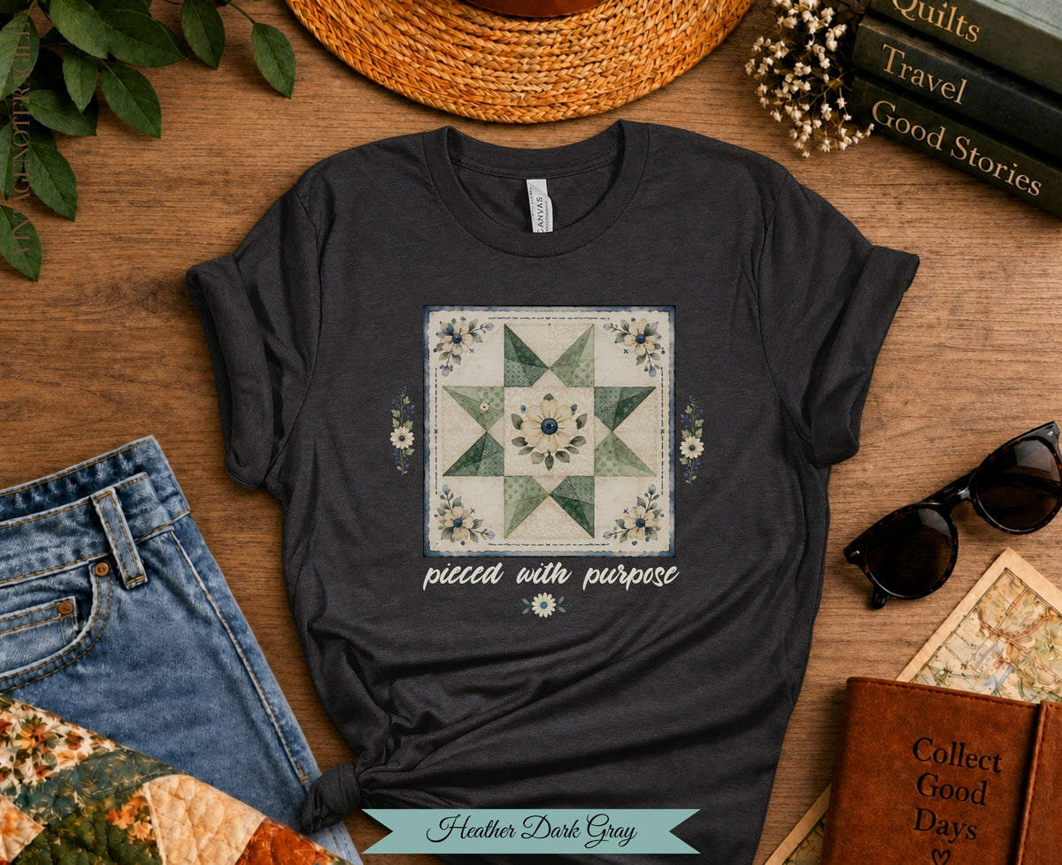 Pieced With Purpose Quilt Block Tee |Vintage Not Fragile