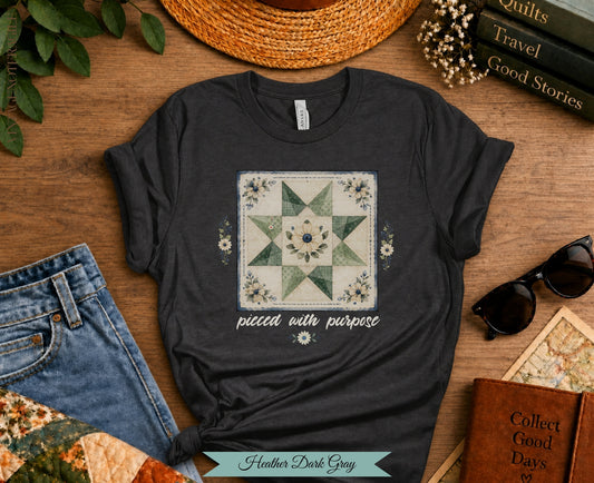 Pieced With Purpose Quilt Block Tee |Vintage Not Fragile