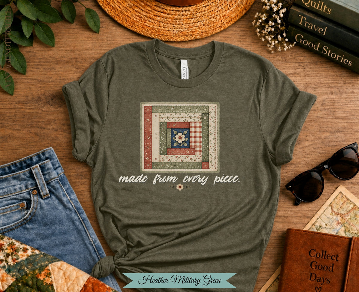 Made From Every Piece Quilt Block Tee