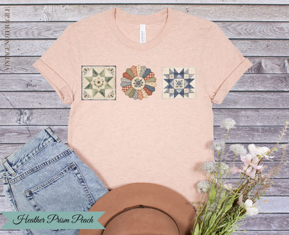 Quilted Together | Three Quilt Blocks Women’s T-Shirt