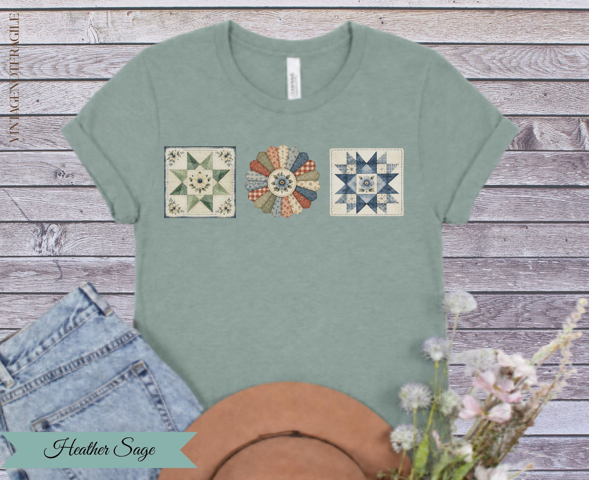 Quilted Together | Three Quilt Blocks Women’s T-Shirt