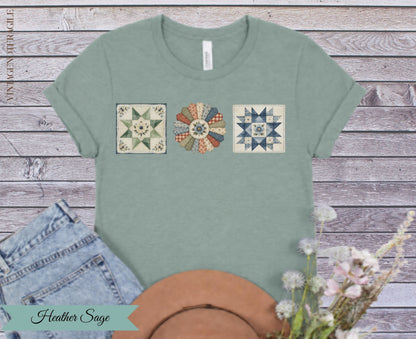 Quilted Together | Three Quilt Blocks Women’s T-Shirt