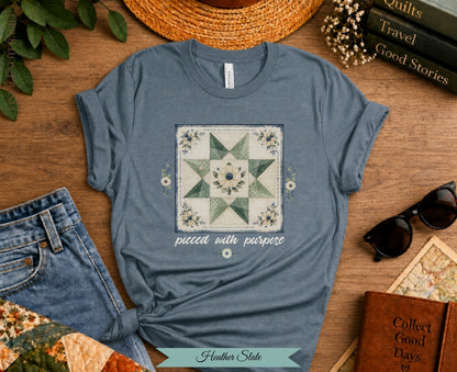 Pieced With Purpose Quilt Block Tee |Vintage Not Fragile