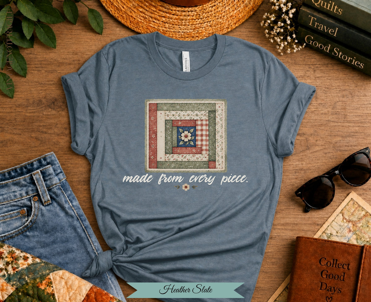 Made From Every Piece Quilt Block Tee