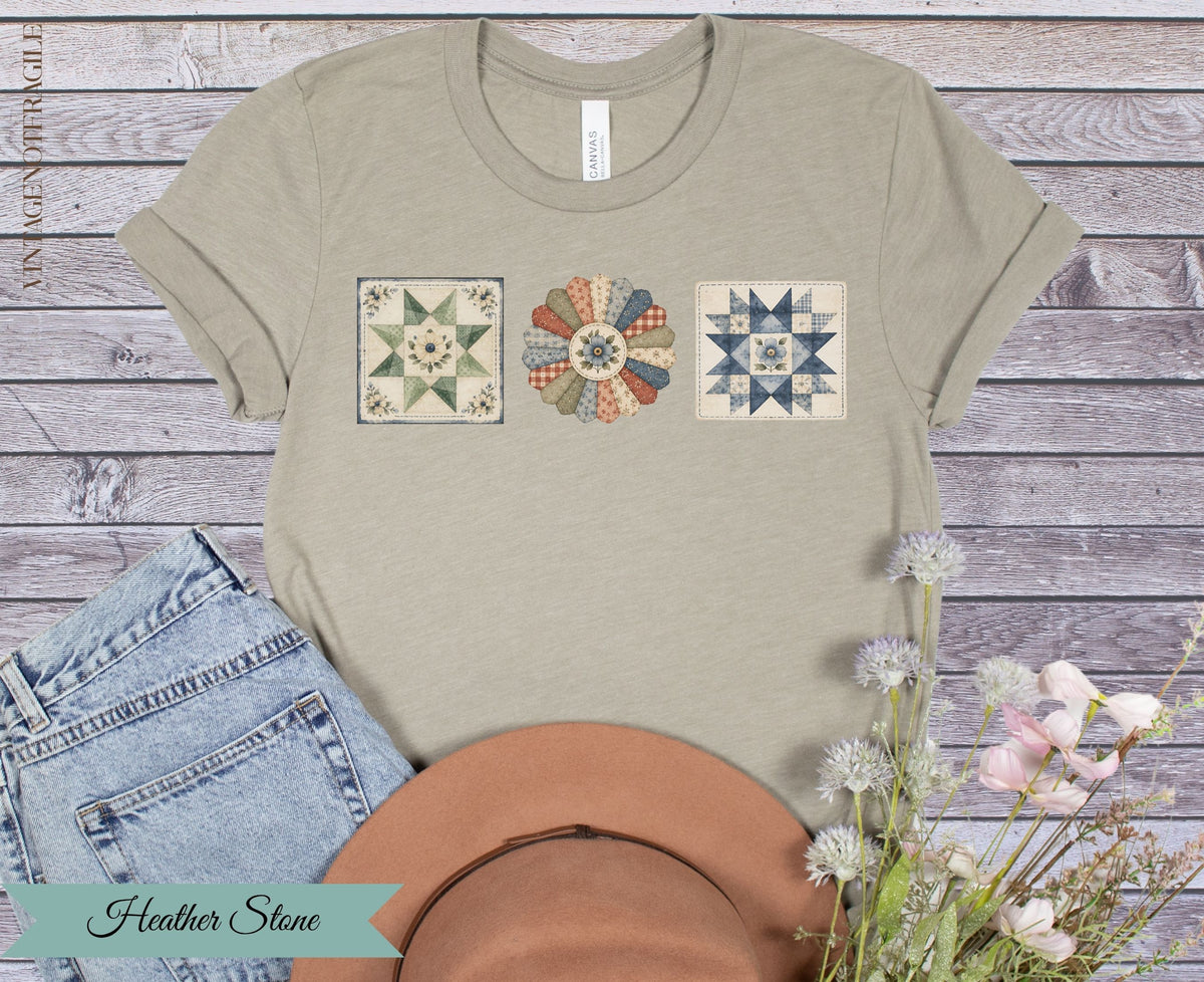 Quilted Together | Three Quilt Blocks Women’s T-Shirt