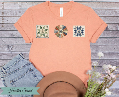 Quilted Together | Three Quilt Blocks Women’s T-Shirt