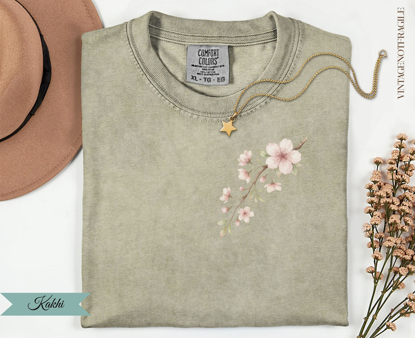 Cherry Blossom Botanical T-Shirt | Comfort Colors Nature Graphic Tee