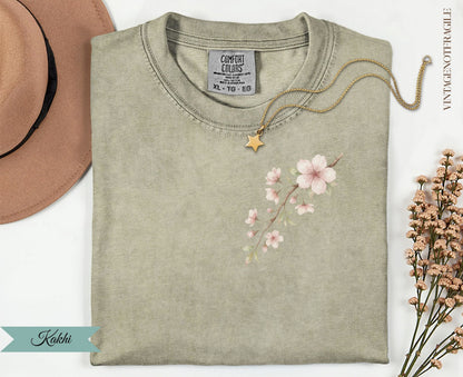 Cherry Blossom Botanical T-Shirt | Comfort Colors Nature Graphic Tee