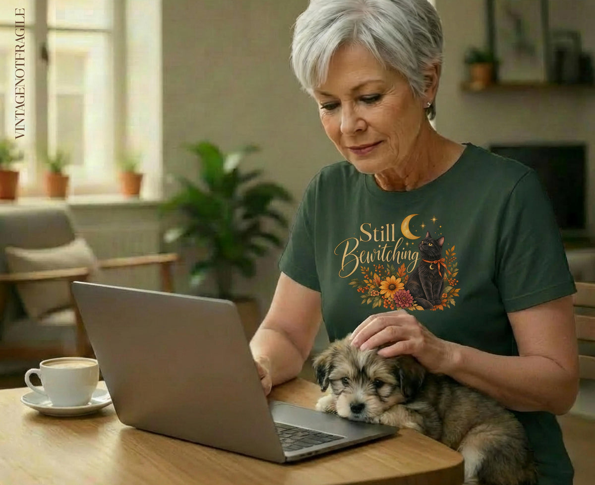 Still Bewitching Black Cat Halloween Tee | Vintage Not Fragile