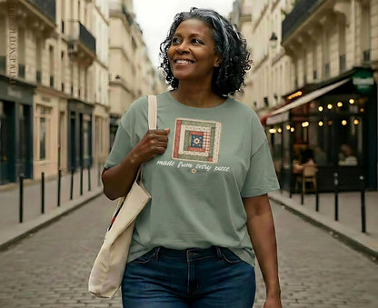 Made From Every Piece Quilt Block Tee