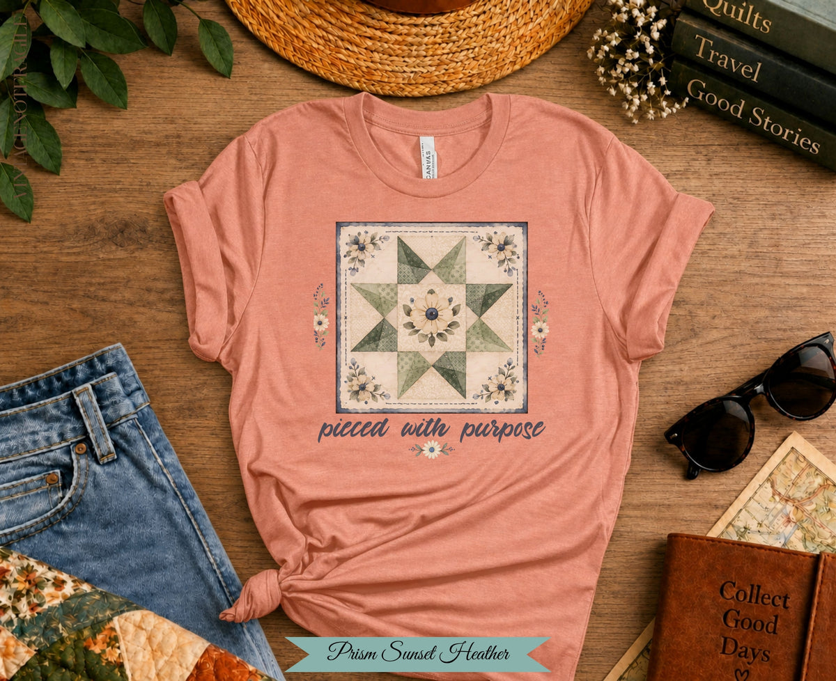 Pieced With Purpose Quilt Block Tee |Vintage Not Fragile