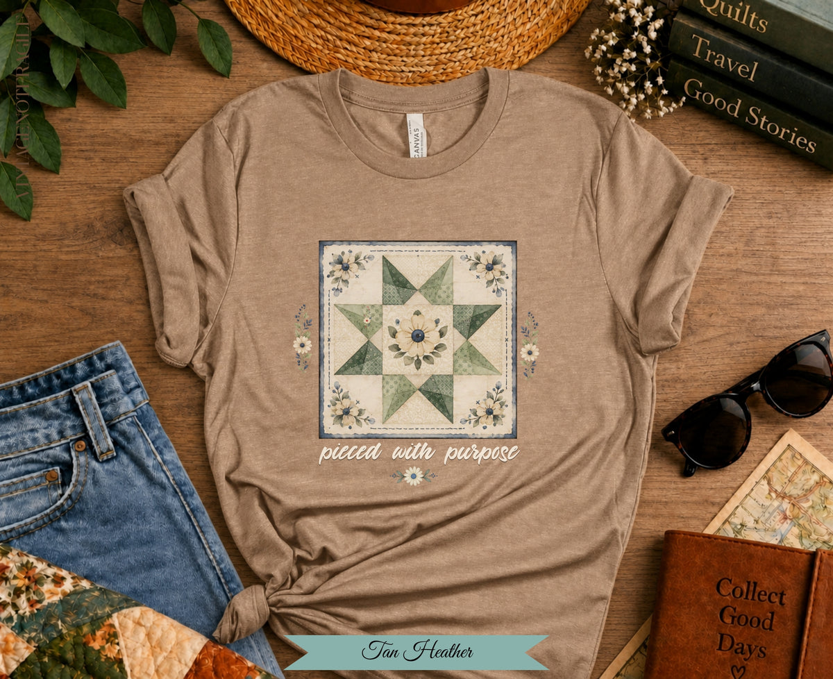 Pieced With Purpose Quilt Block Tee |Vintage Not Fragile
