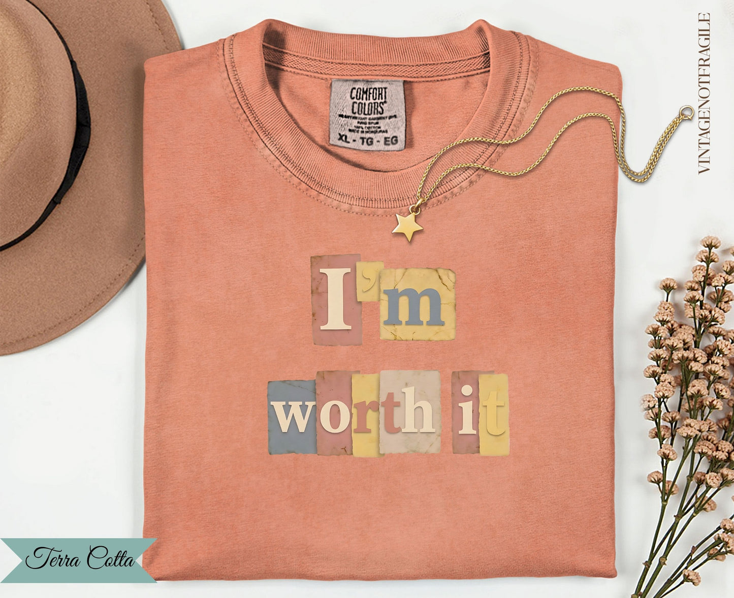 I'm Worth It Tee | Scrapbook Style Statement Shirt For Women