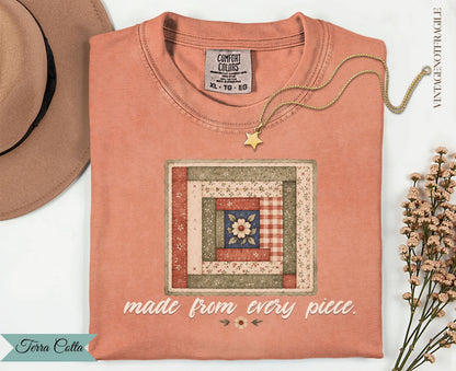 Made From Every Piece Quilt Block Tee