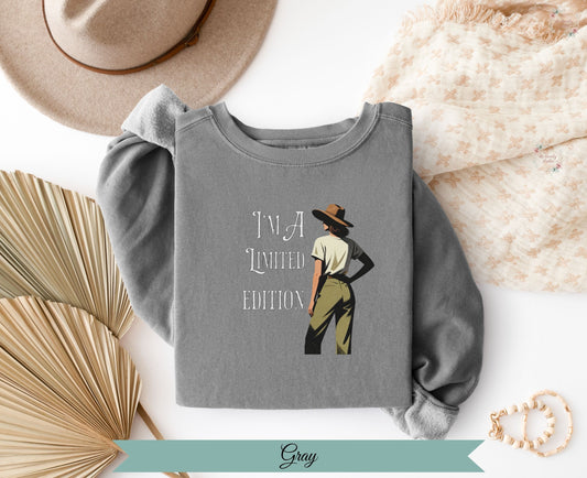 I'm A Limited Edition Woman with Hat Gray Shirt