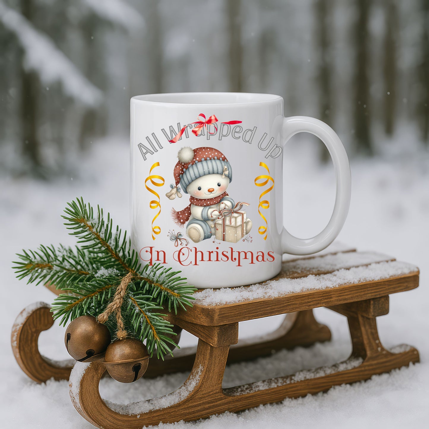 All Wrapped Up in Christmas Snowman Mug