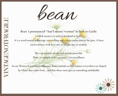 Bean Botanical Tee | Irish Gaelic Woman Shirt