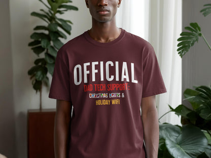 Official Dad Tech Support Shirt | Christmas Lights & Holiday Wi-fi Unisex Graphic Tee and Sweatshirt