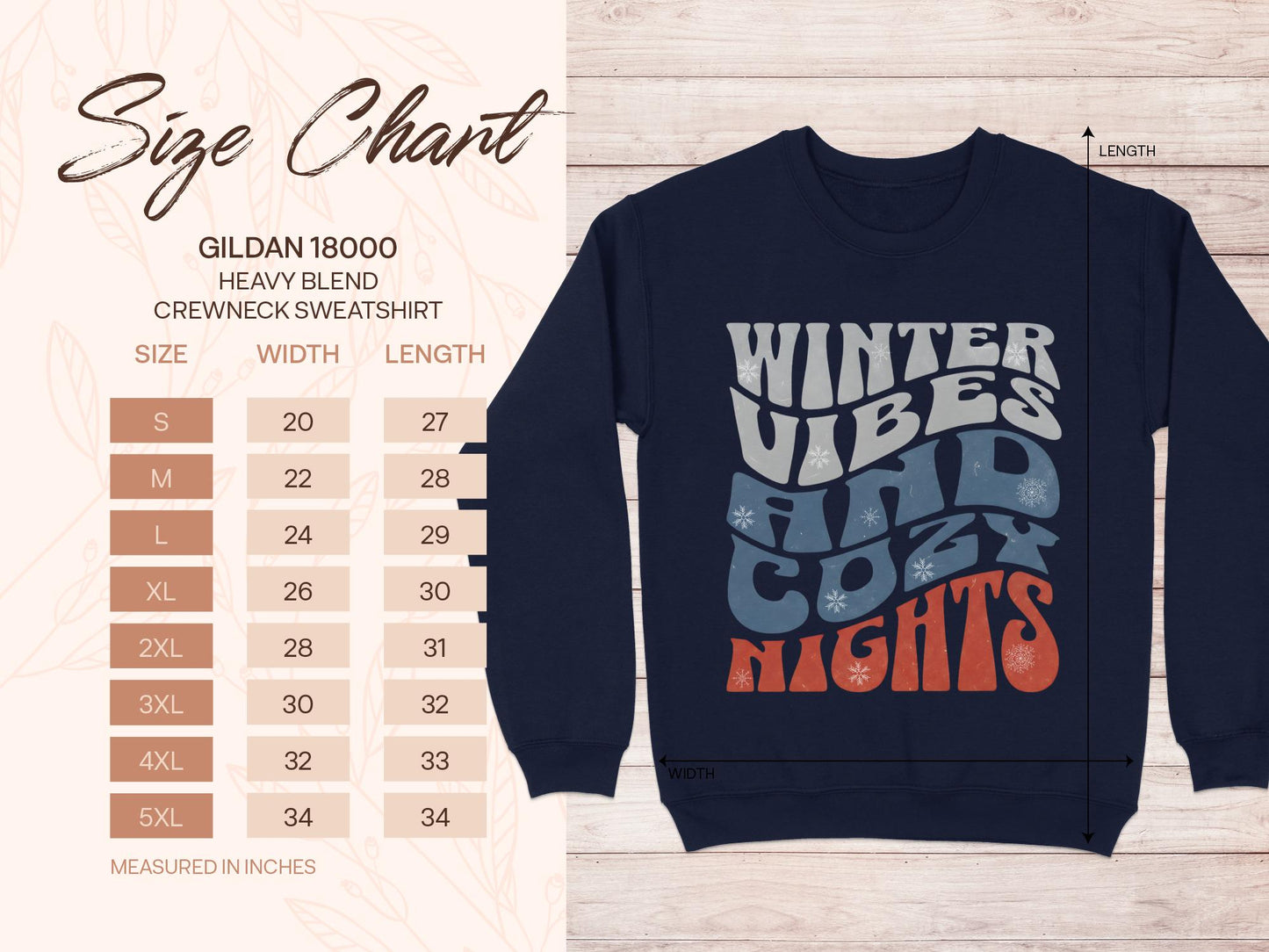 Winter Vibes Sweatshirt | Cozy Nights Unisex Crewneck