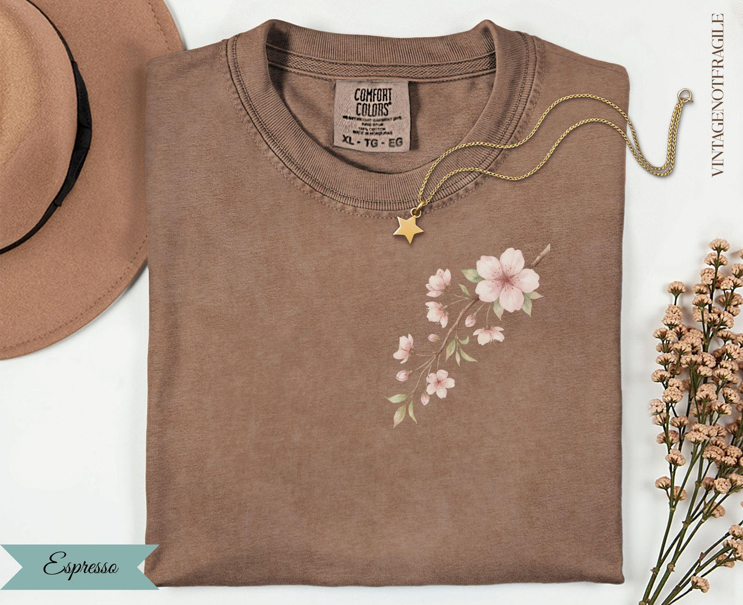 Cherry Blossom Botanical T-Shirt | Comfort Colors Nature Graphic Tee