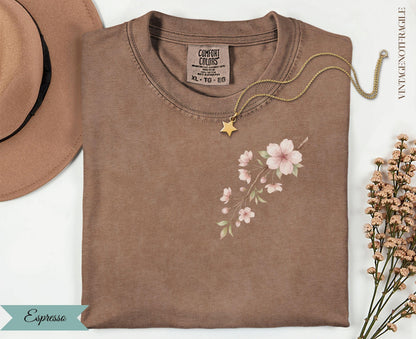 Cherry Blossom Botanical T-Shirt | Comfort Colors Nature Graphic Tee