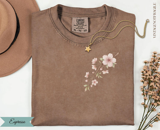 Cherry Blossom Botanical T-Shirt | Comfort Colors Nature Graphic Tee