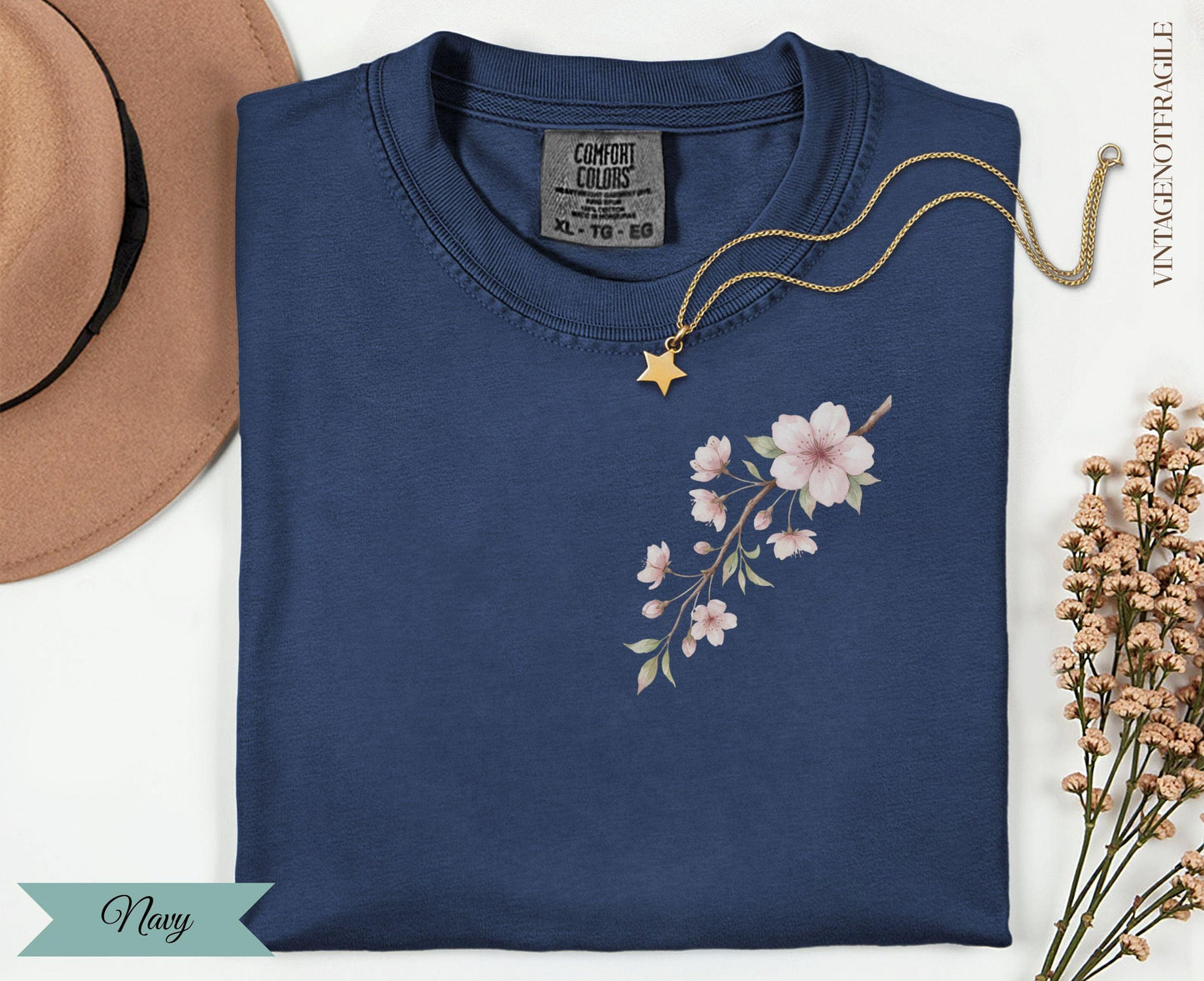 Cherry Blossom Botanical T-Shirt | Comfort Colors Nature Graphic Tee