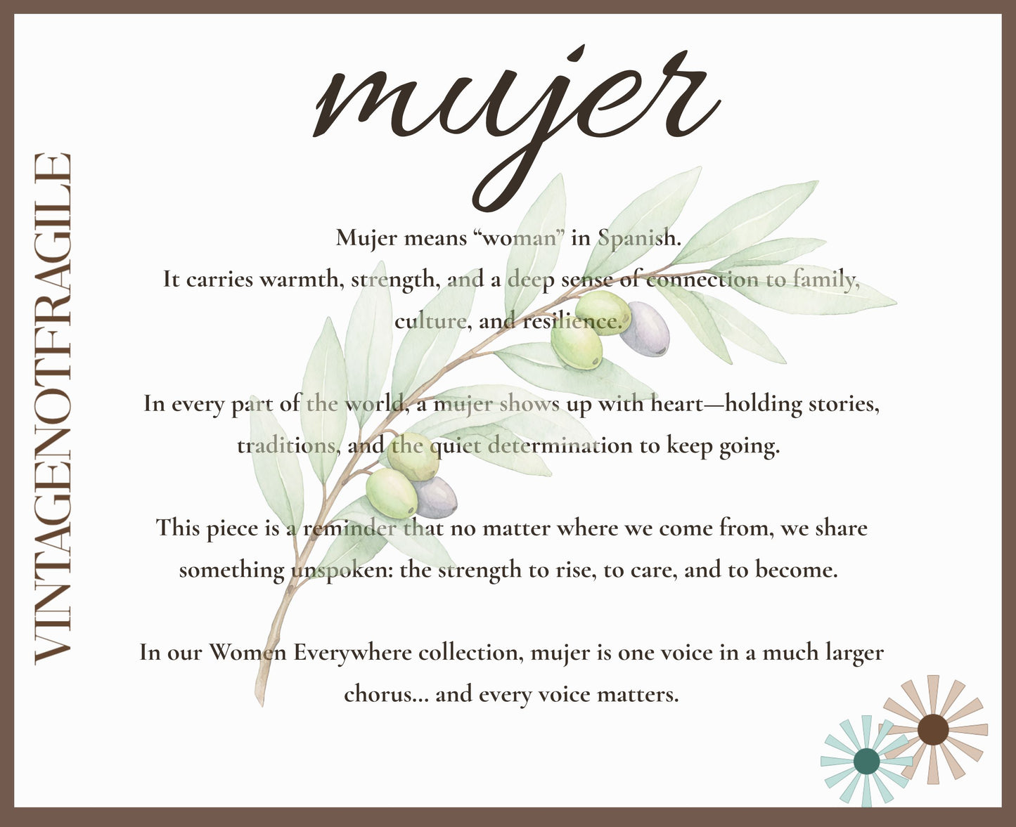 Mujer Botanical Tee |Spanish Woman Shirt